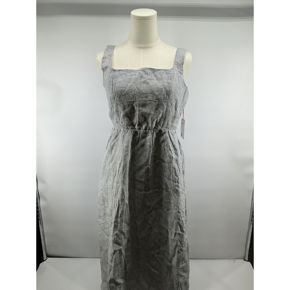 100% European Linen Fit & Flare Midi Dress
